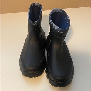 Black Ankle Rain Boots for big boys